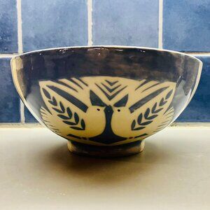 Handmade Ceramic Bowl Bird Motif